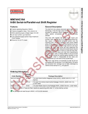 MM74HC164MTCX datasheet  